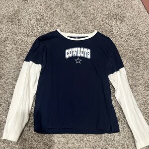 Cowboys Women’s Long Sleeve Shirt - Blue and White